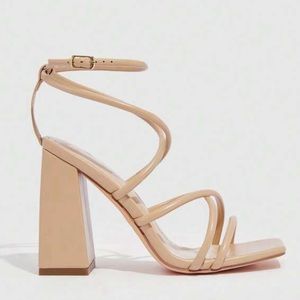 Strappy nude heels - BRAND NEW/UNWORN size 9.5